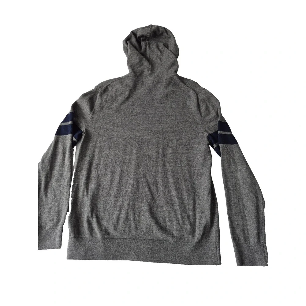 Banana Republic Organic Cotton Hooded Sweater Mens Large Gray Lightweight